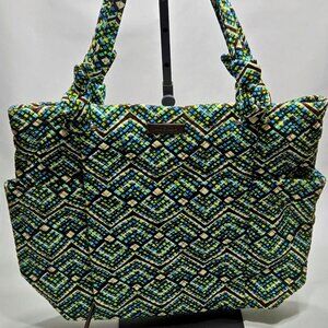 VERA BRADLEY Haley Tote Shoulder Bag Rain Forest Blue Green